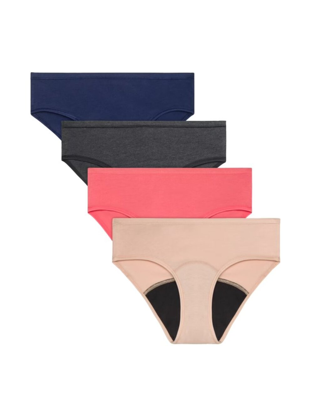 NEW Hanes Girls' Tagless Hipster Period Panty 4 Pack
